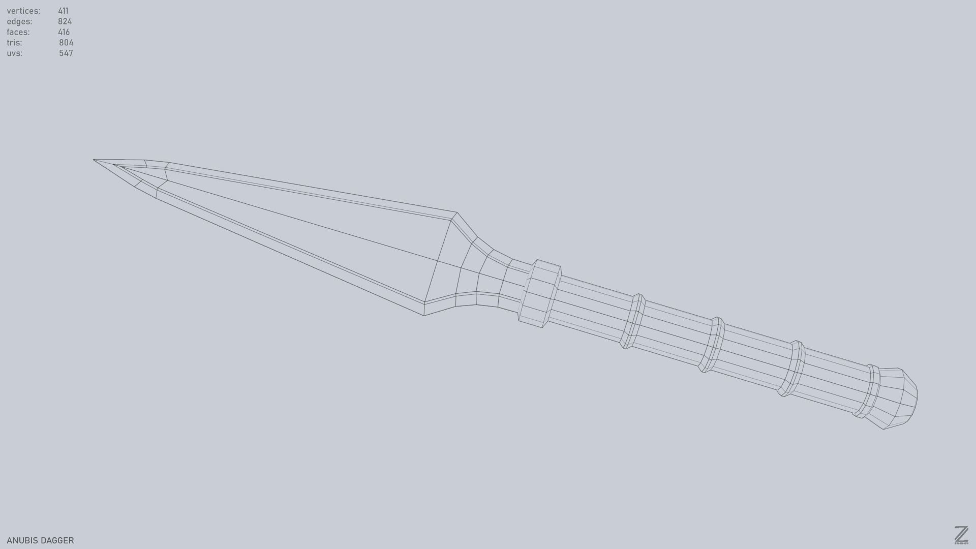 Anubis dagger Low-poly 3D model_11