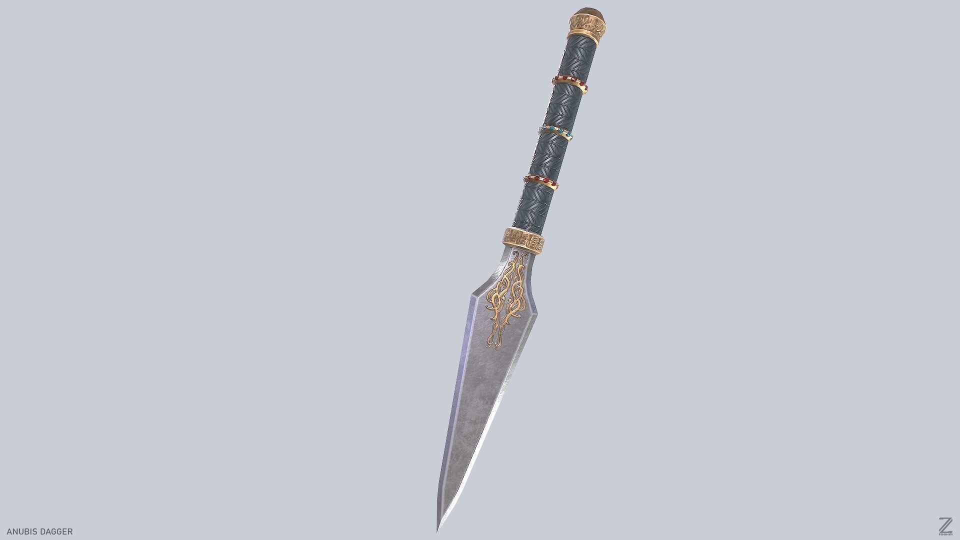 Anubis dagger Low-poly 3D model_7