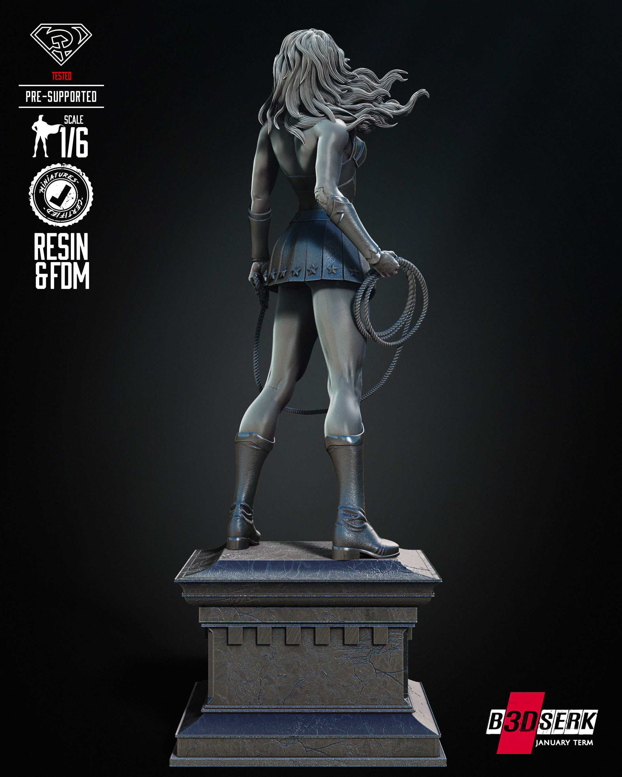 Red Son Wonder Woman Sculpture Tested for 3D printing 3D print model_39