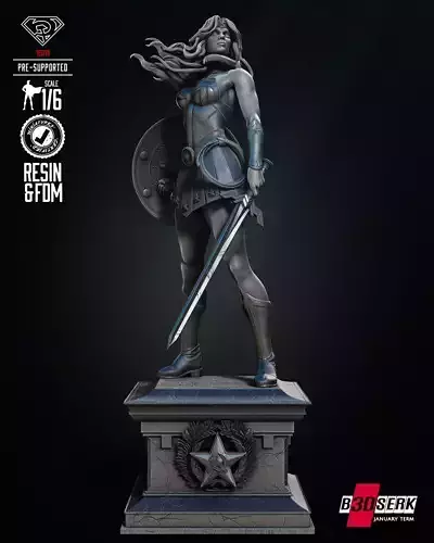 Red Son Wonder Woman Sculpture Tested for 3D printing