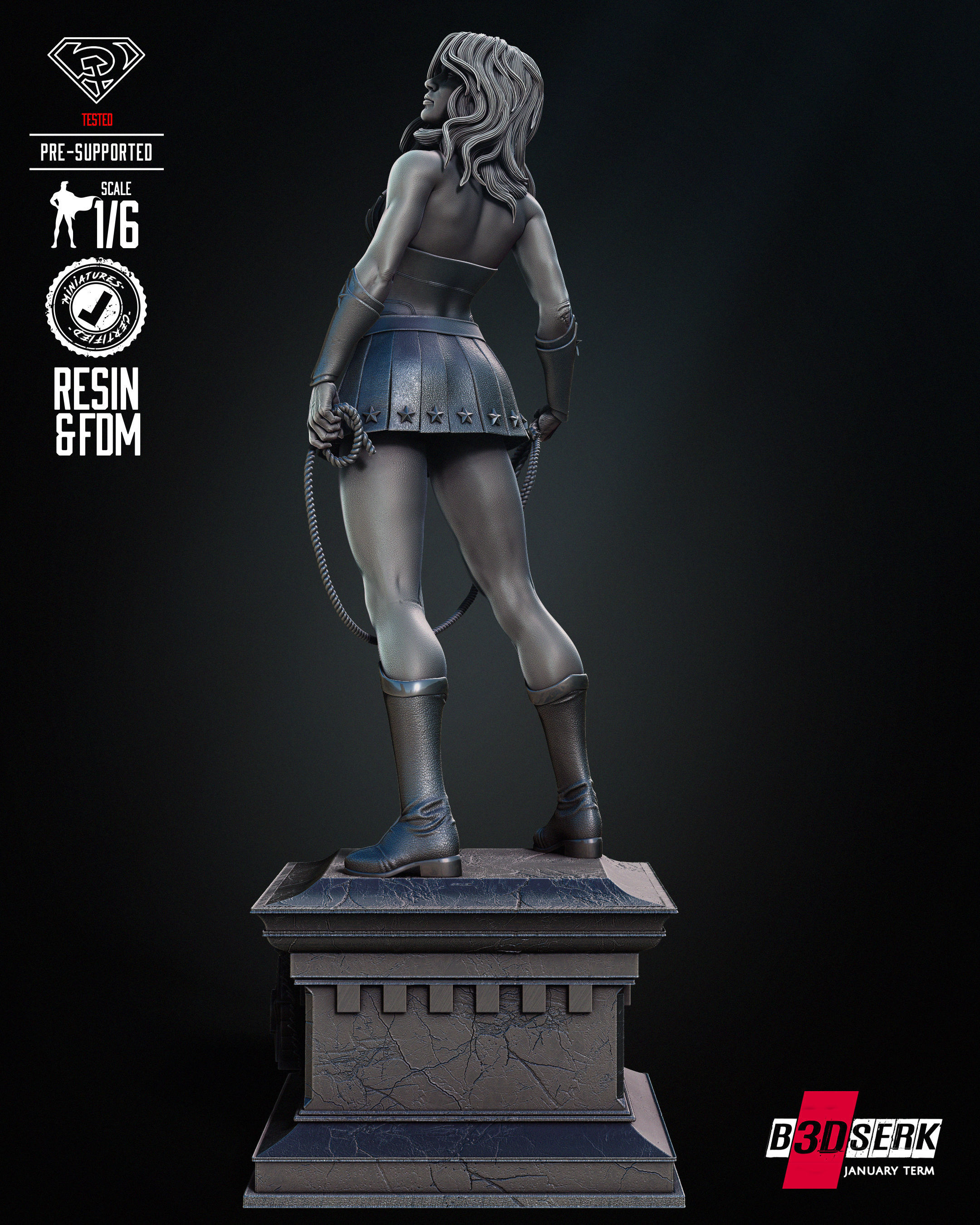 Red Son Wonder Woman Sculpture Tested for 3D printing 3D print model_28