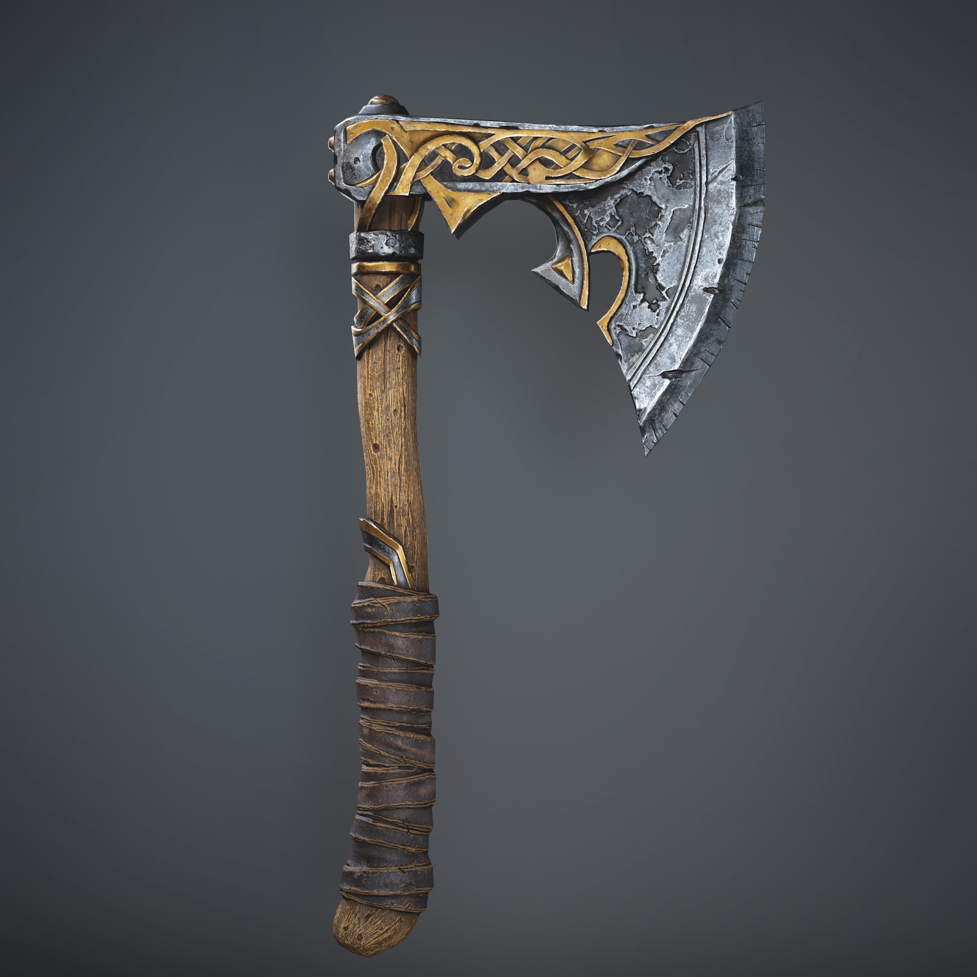 Fantasy Viking Axe Game-Ready 3D Model Low-poly 3D model_6