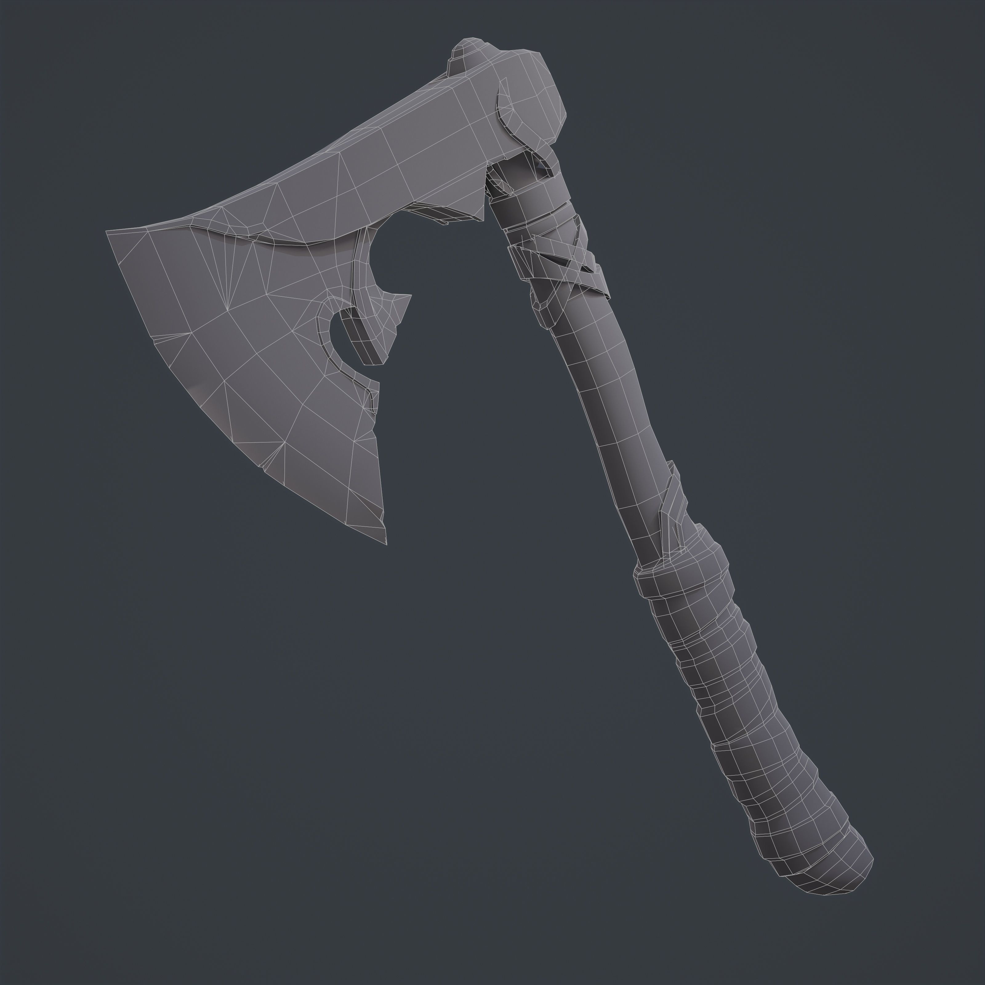 Fantasy Viking Axe Game-Ready 3D Model Low-poly 3D model_2