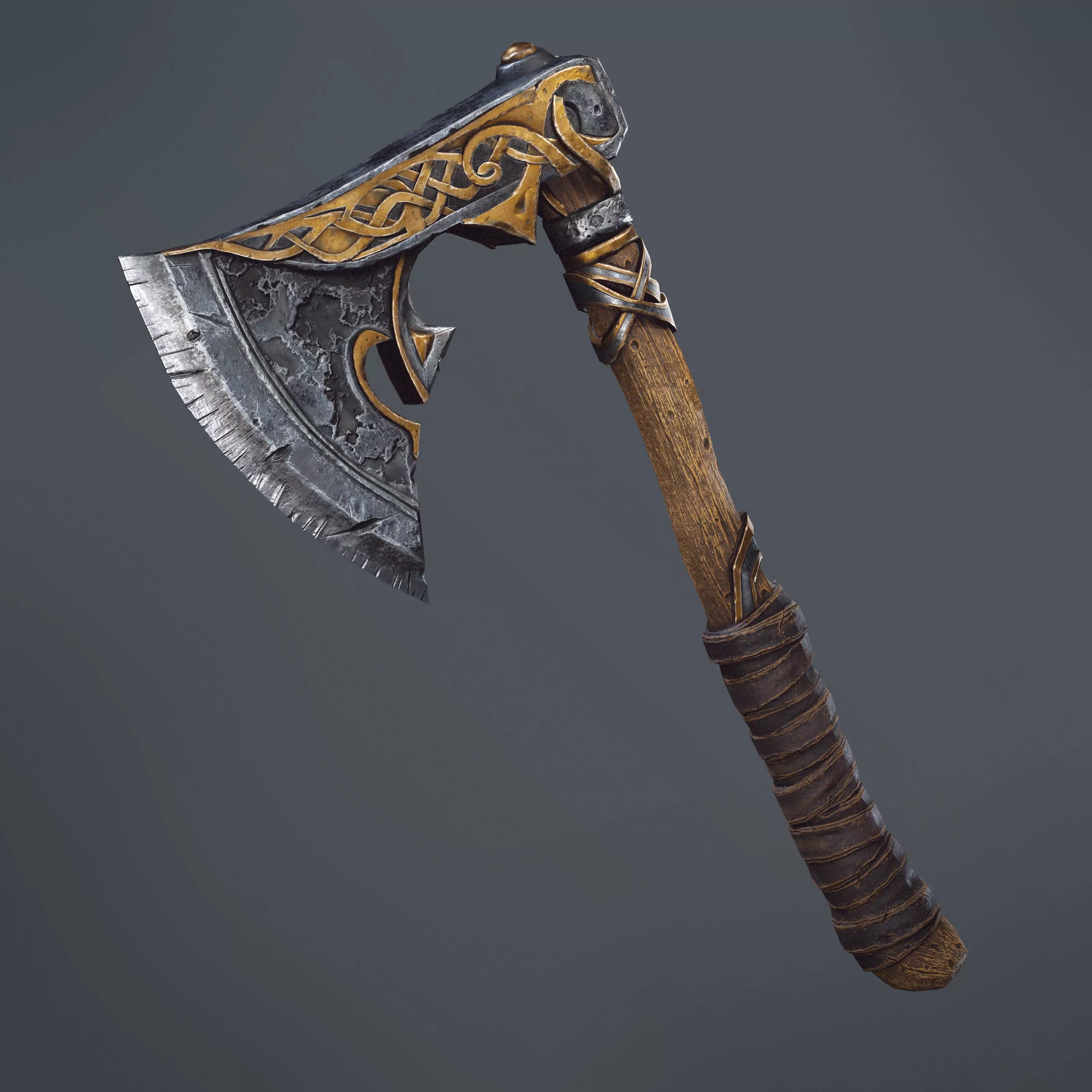 Fantasy Viking Axe Game-Ready 3D Model Low-poly 3D model_0