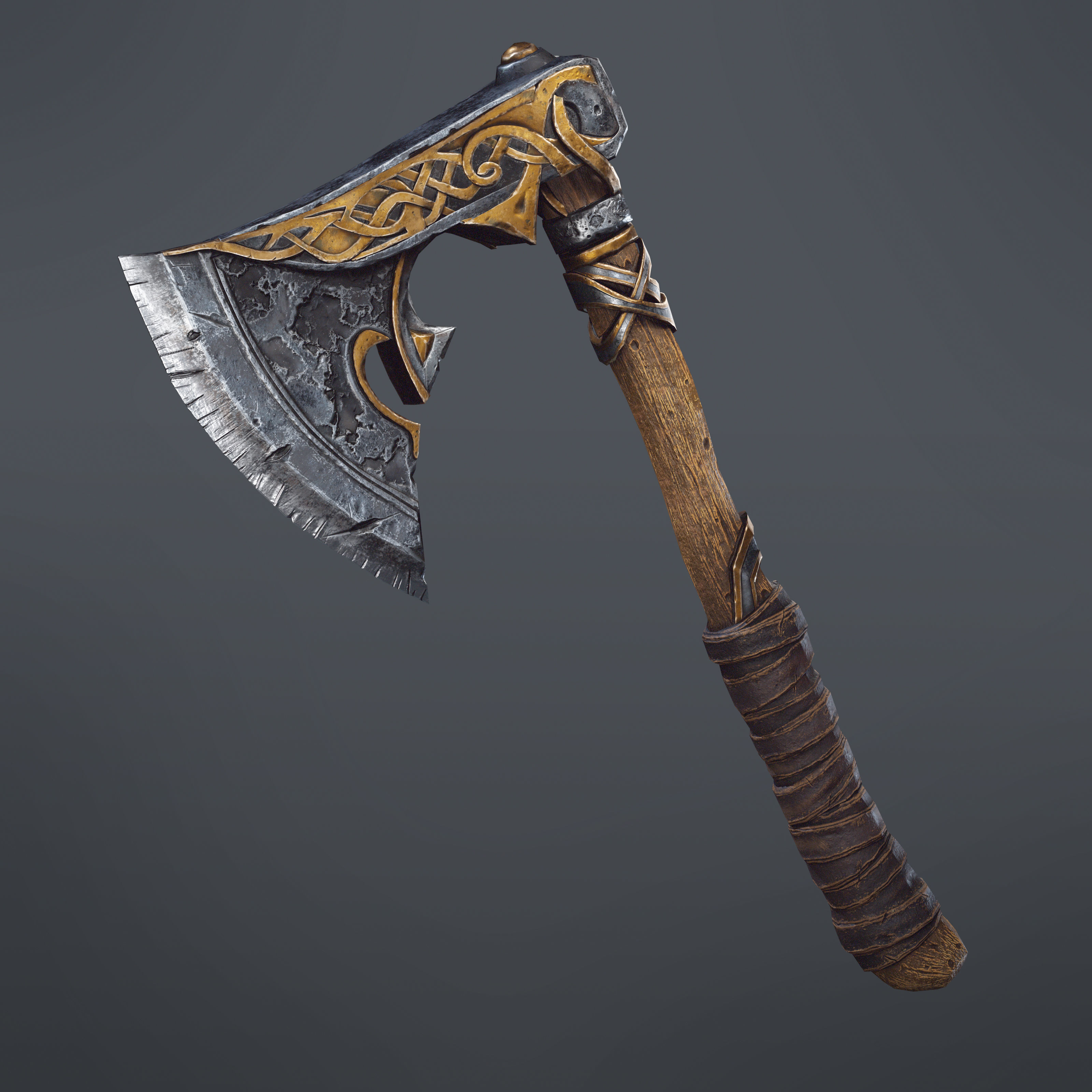 Fantasy Viking Axe Game-Ready 3D Model Low-poly 3D model_5