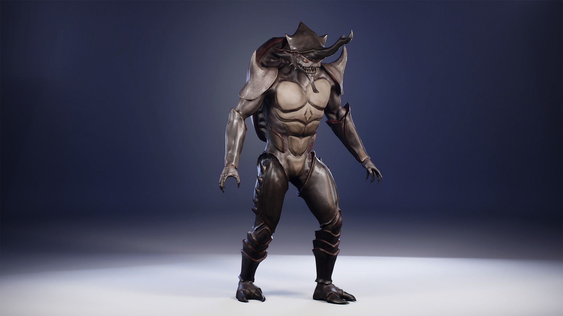 Rhinoceros beetle monster Low-poly 3D model_7