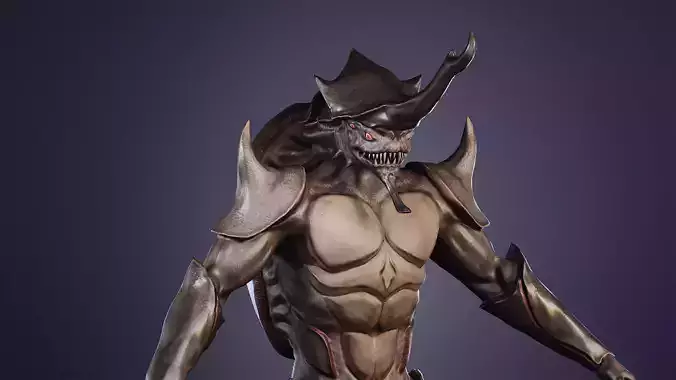 Rhinoceros beetle monster Low-poly 3D model