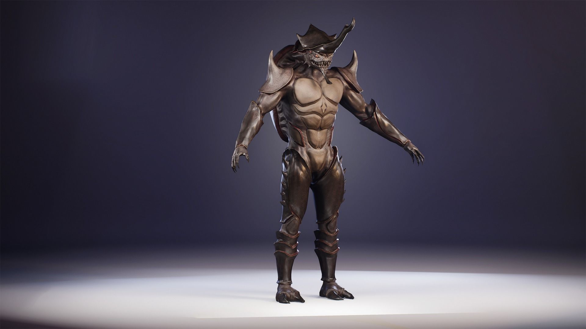 Rhinoceros beetle monster Low-poly 3D model_10
