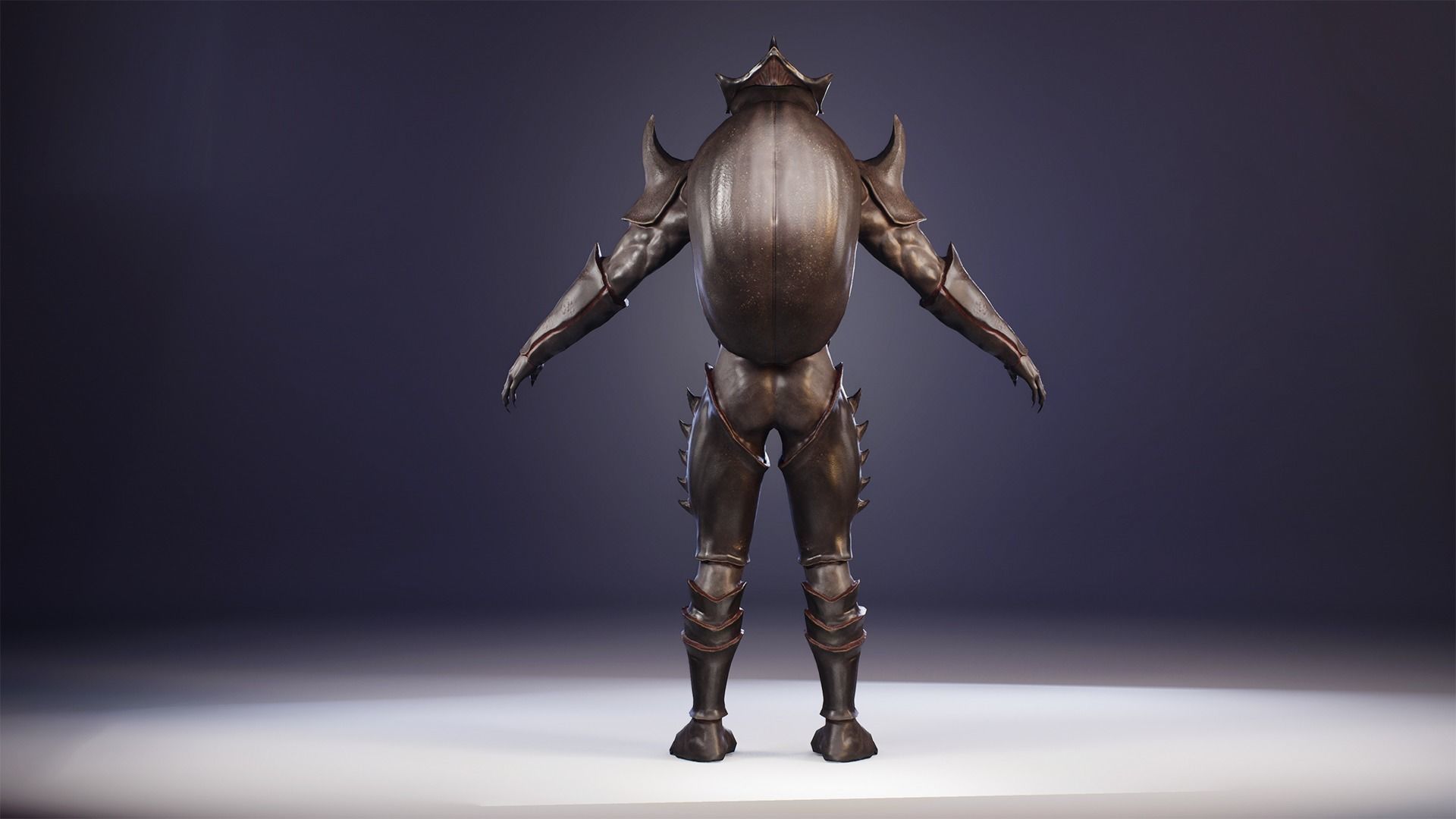 Rhinoceros beetle monster Low-poly 3D model_16