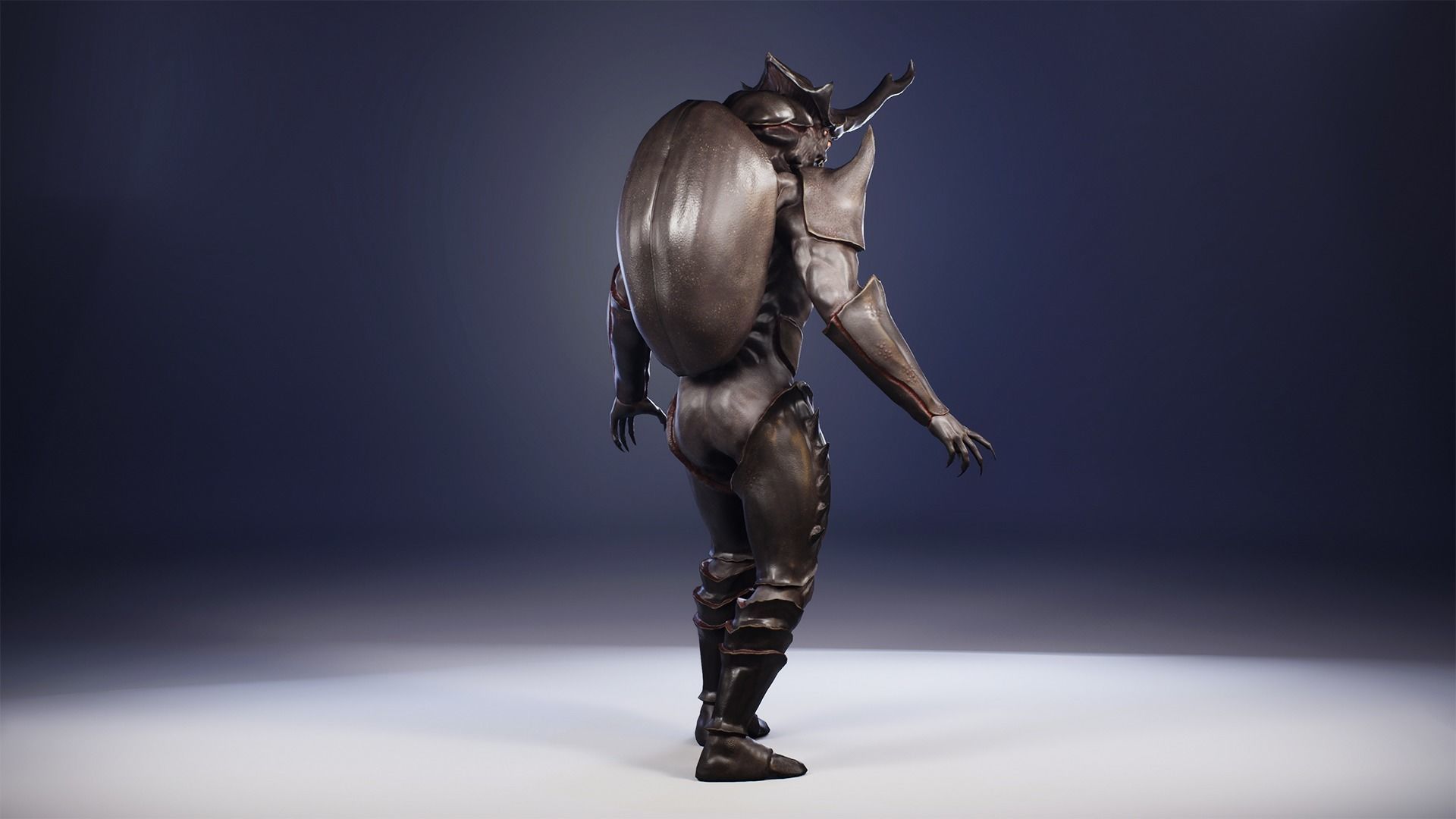 Rhinoceros beetle monster Low-poly 3D model_12