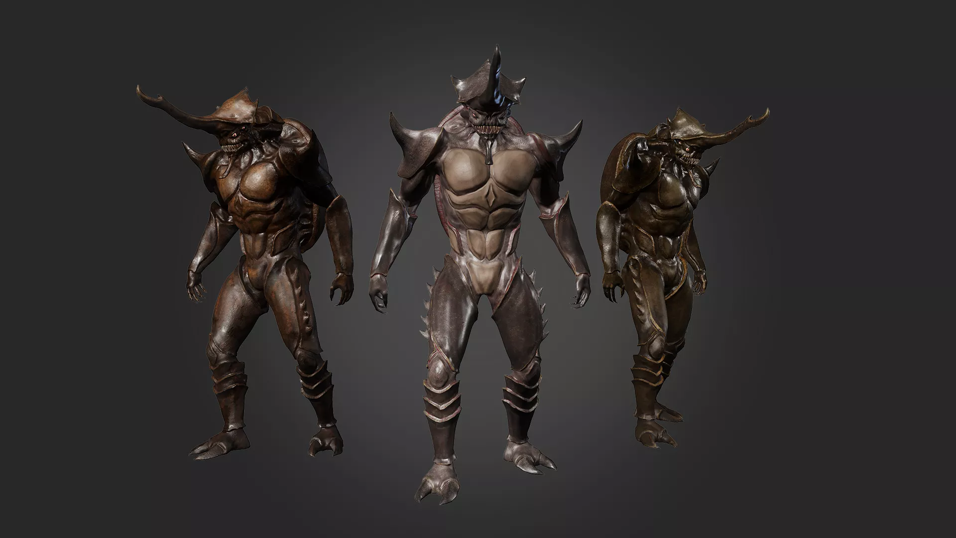 Rhinoceros beetle monster Low-poly 3D model