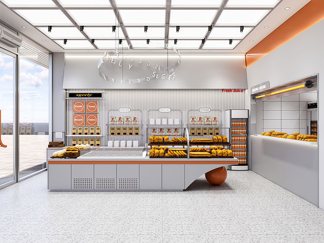 Bakery interior 1 3D model