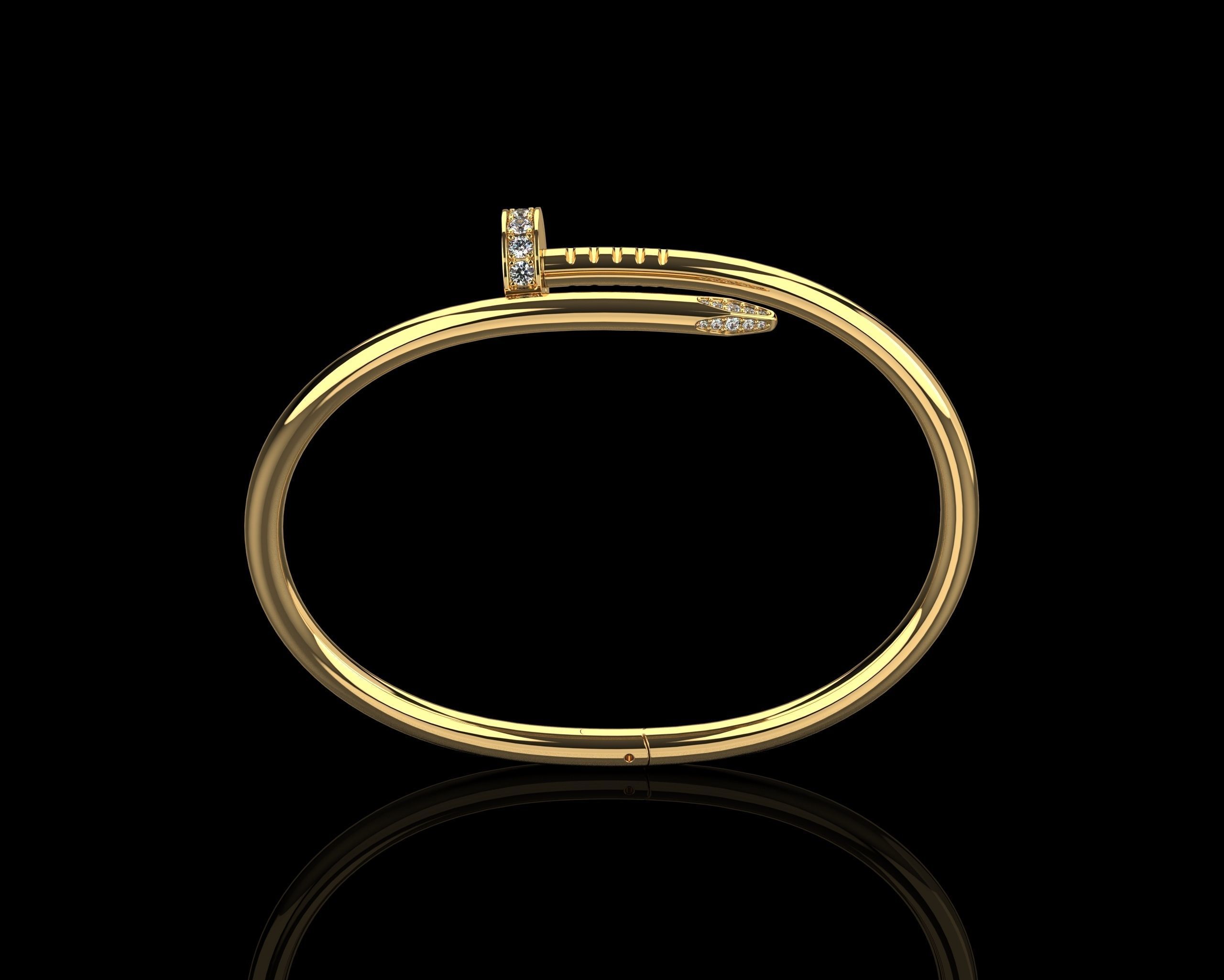 Juste un clou Bracelet 15 Size with Gems N83 3D print model_16