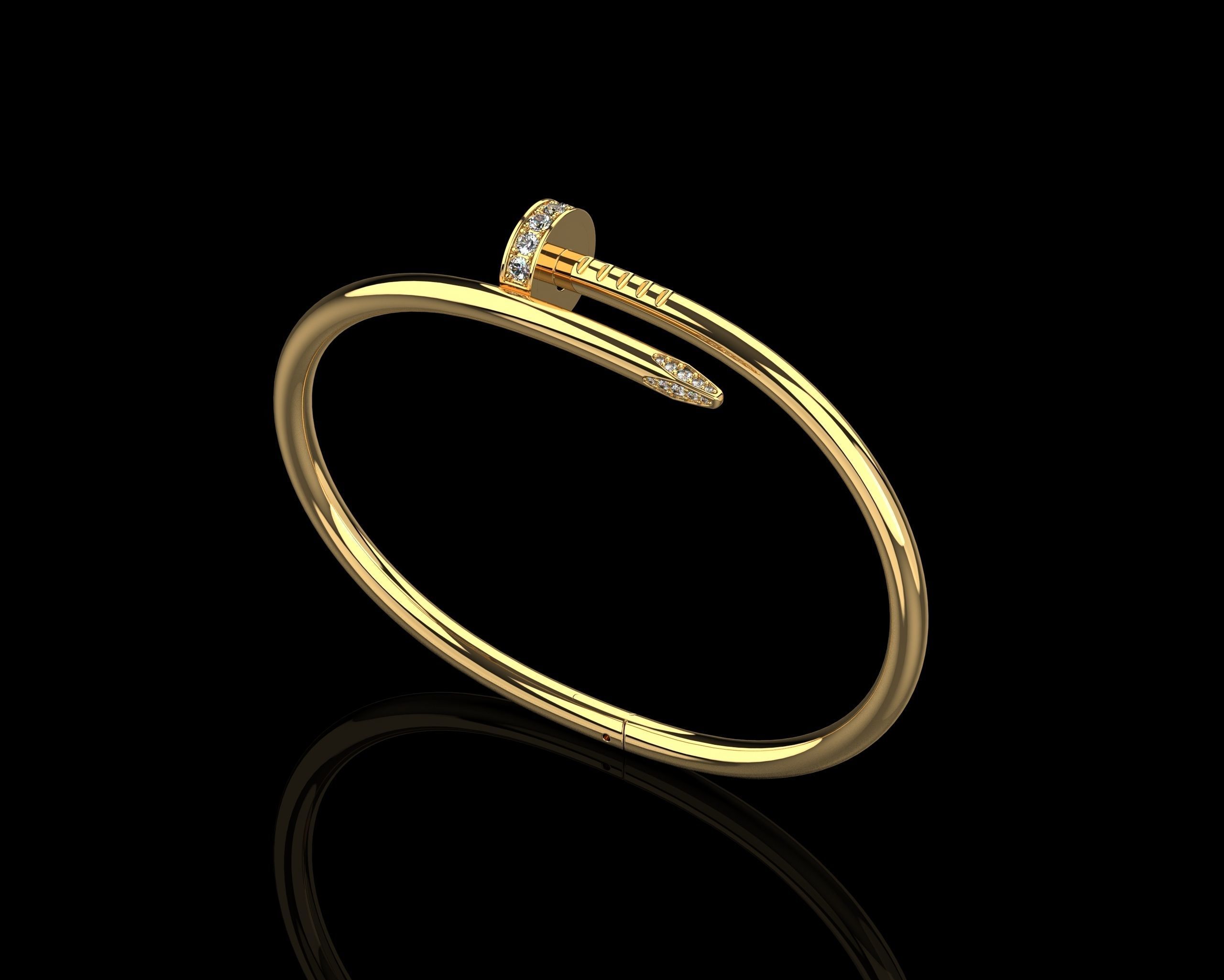 Juste un clou Bracelet 15 Size with Gems N83 3D print model_15