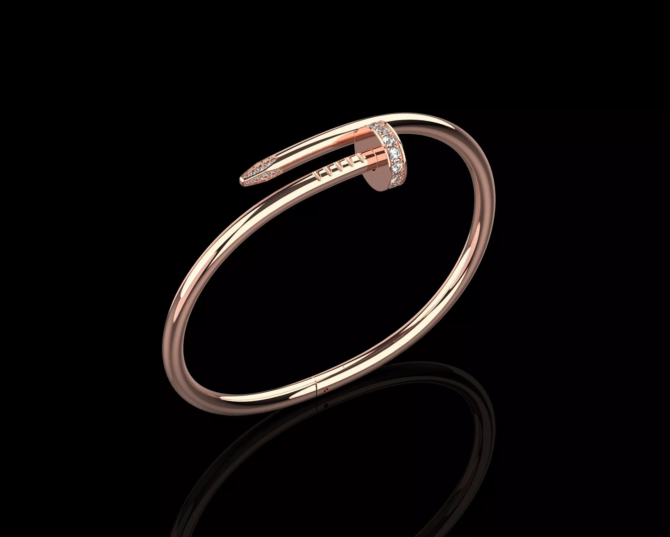 Juste un clou Bracelet 15 Size with Gems N83 3D print model_0