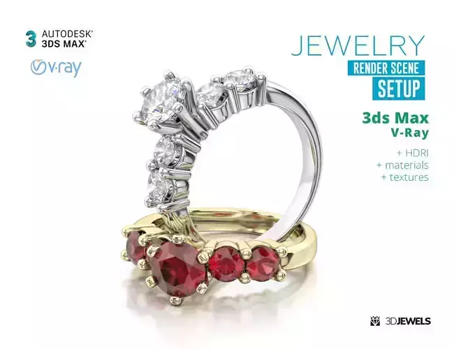 Jewelry 3D Render Scene Setups for 3ds Max with V-Ray