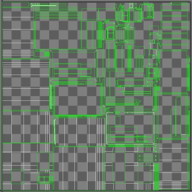residential building M1 V2 low poly builder - house two floors  Low-poly 3D model_1