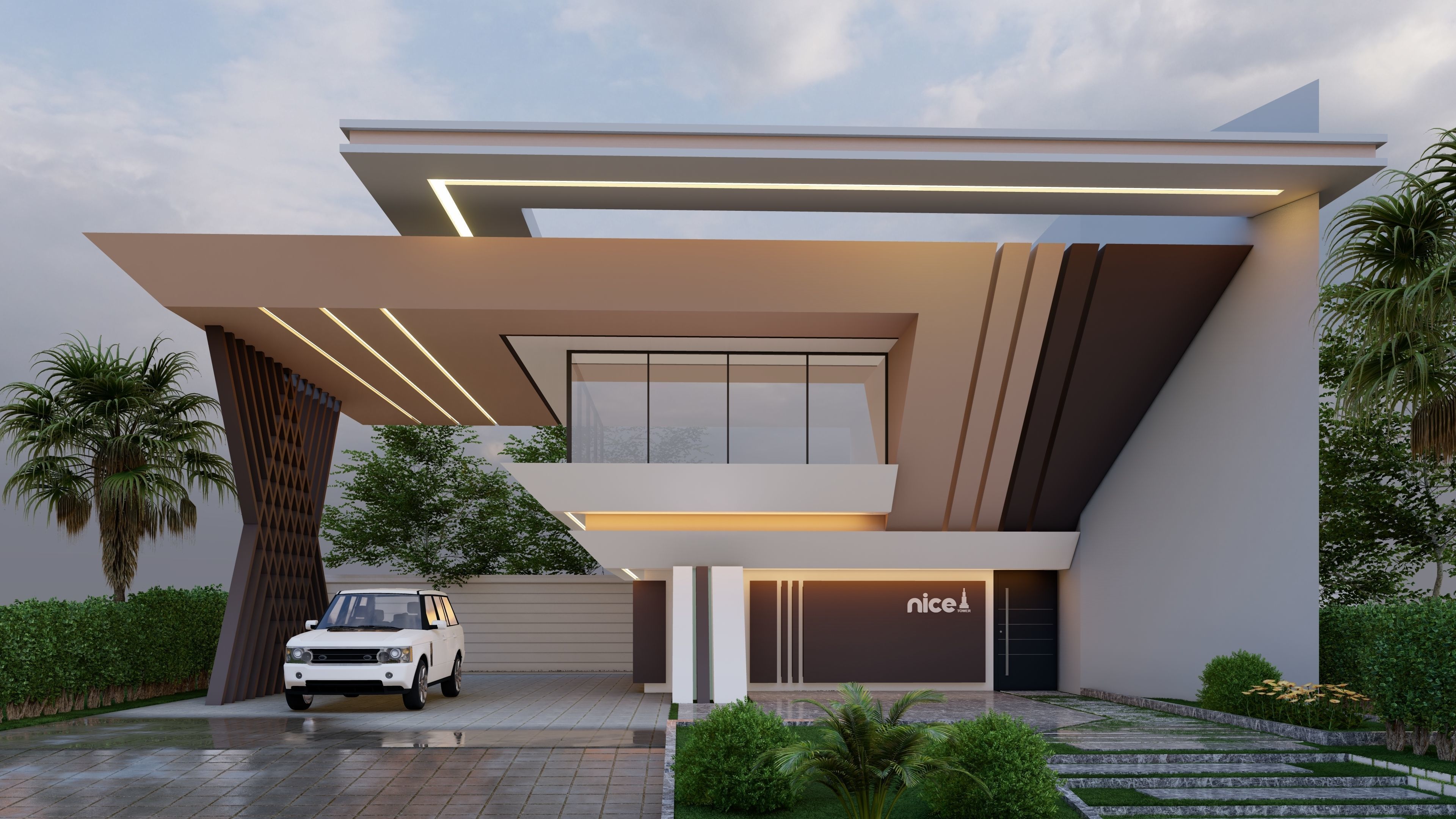 Modern Villa Modeled in SketchUp and Rendered with Lumion 3D model_3