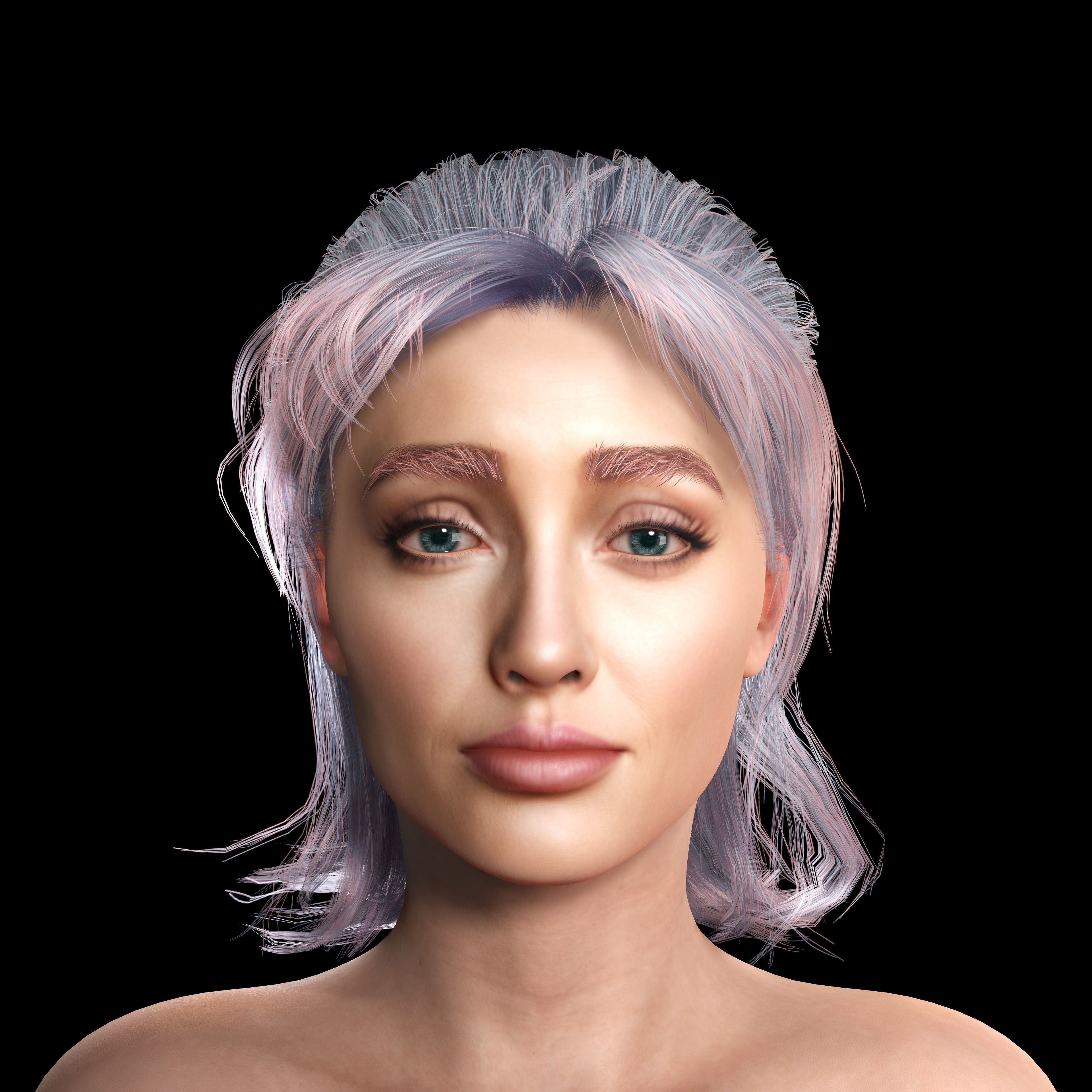 New Angie 3D Rigged model ready for animation 3D model 3D model_12