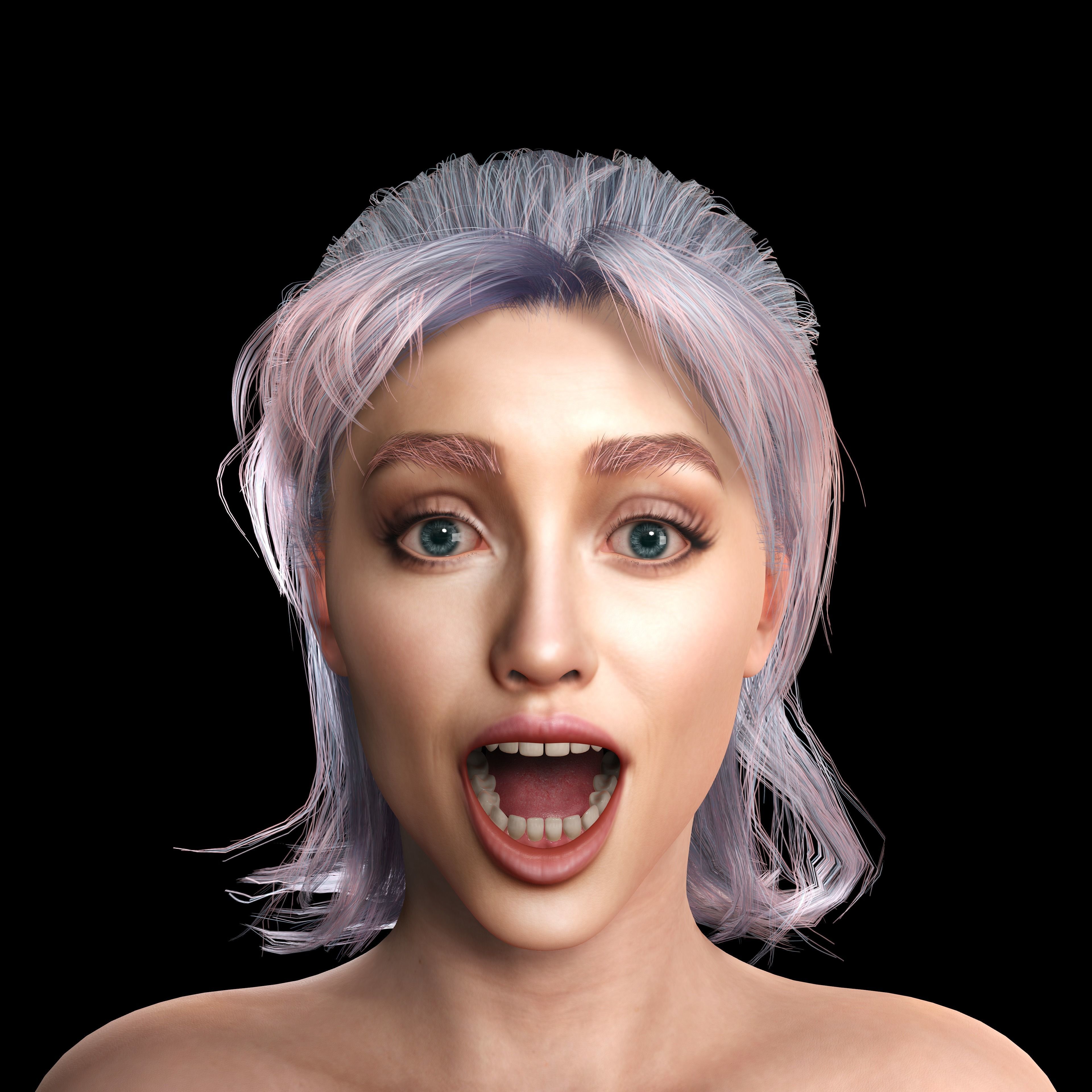New Angie 3D Rigged model ready for animation 3D model 3D model_11