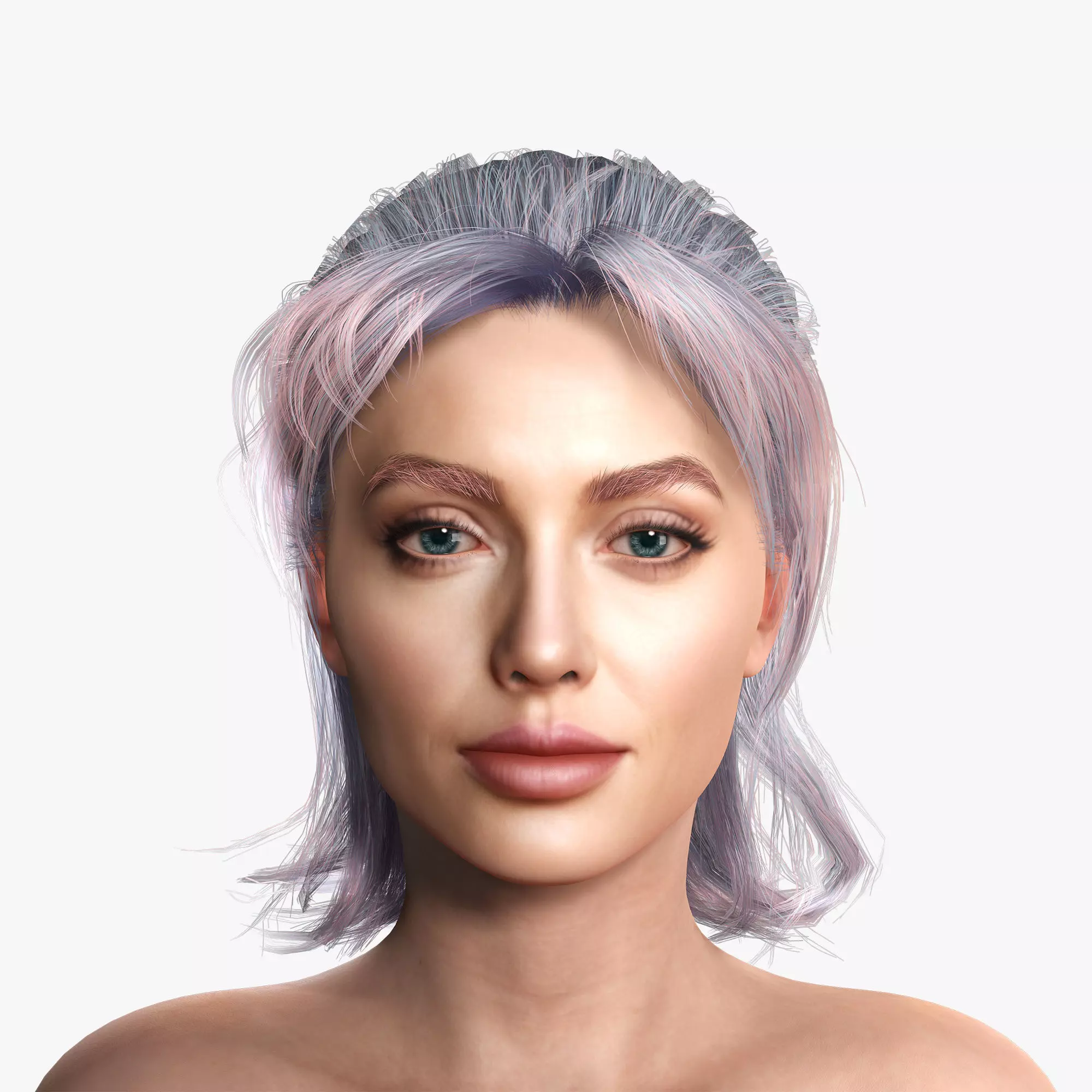 New Angie 3D Rigged model ready for animation 3D model 3D model_0