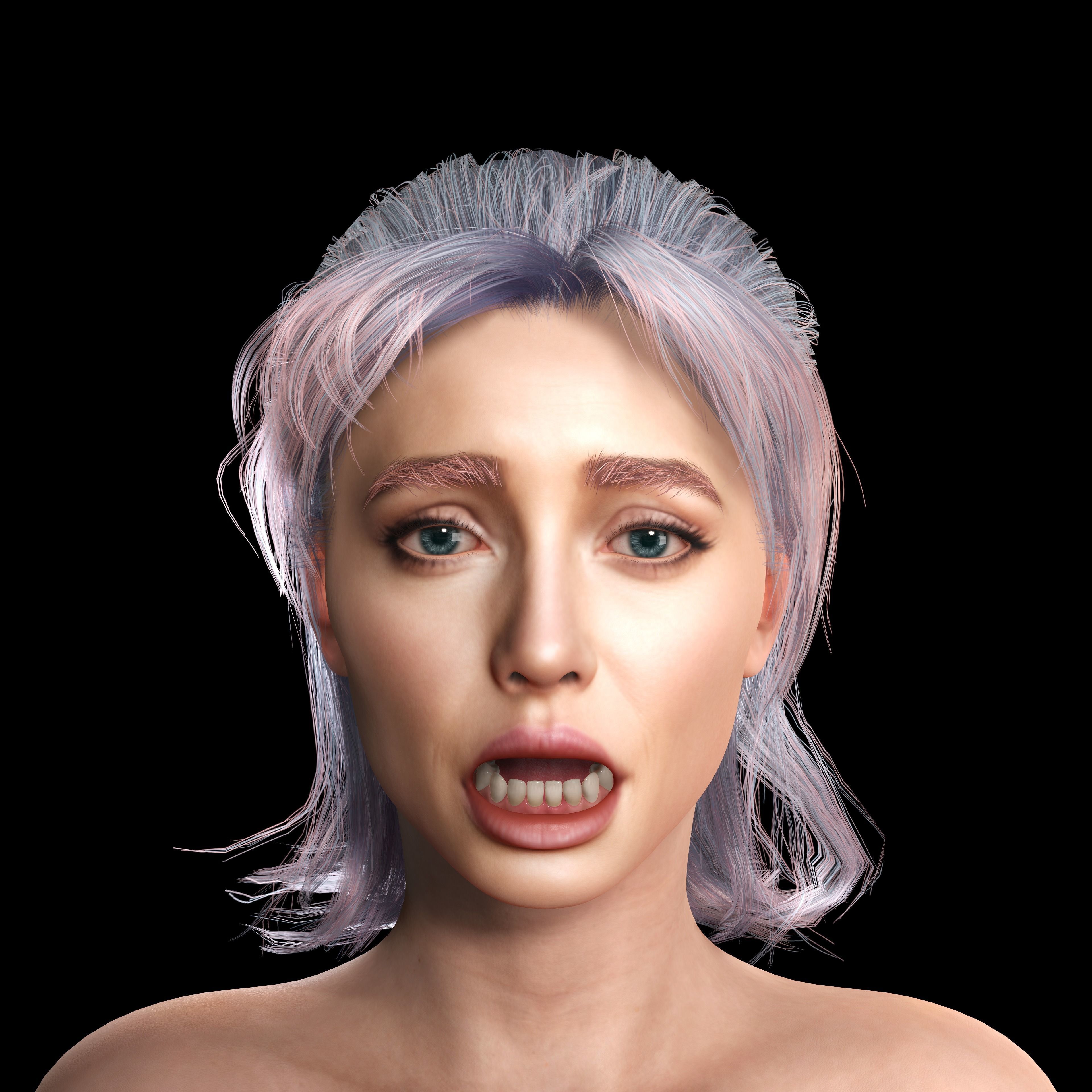 New Angie 3D Rigged model ready for animation 3D model 3D model_16
