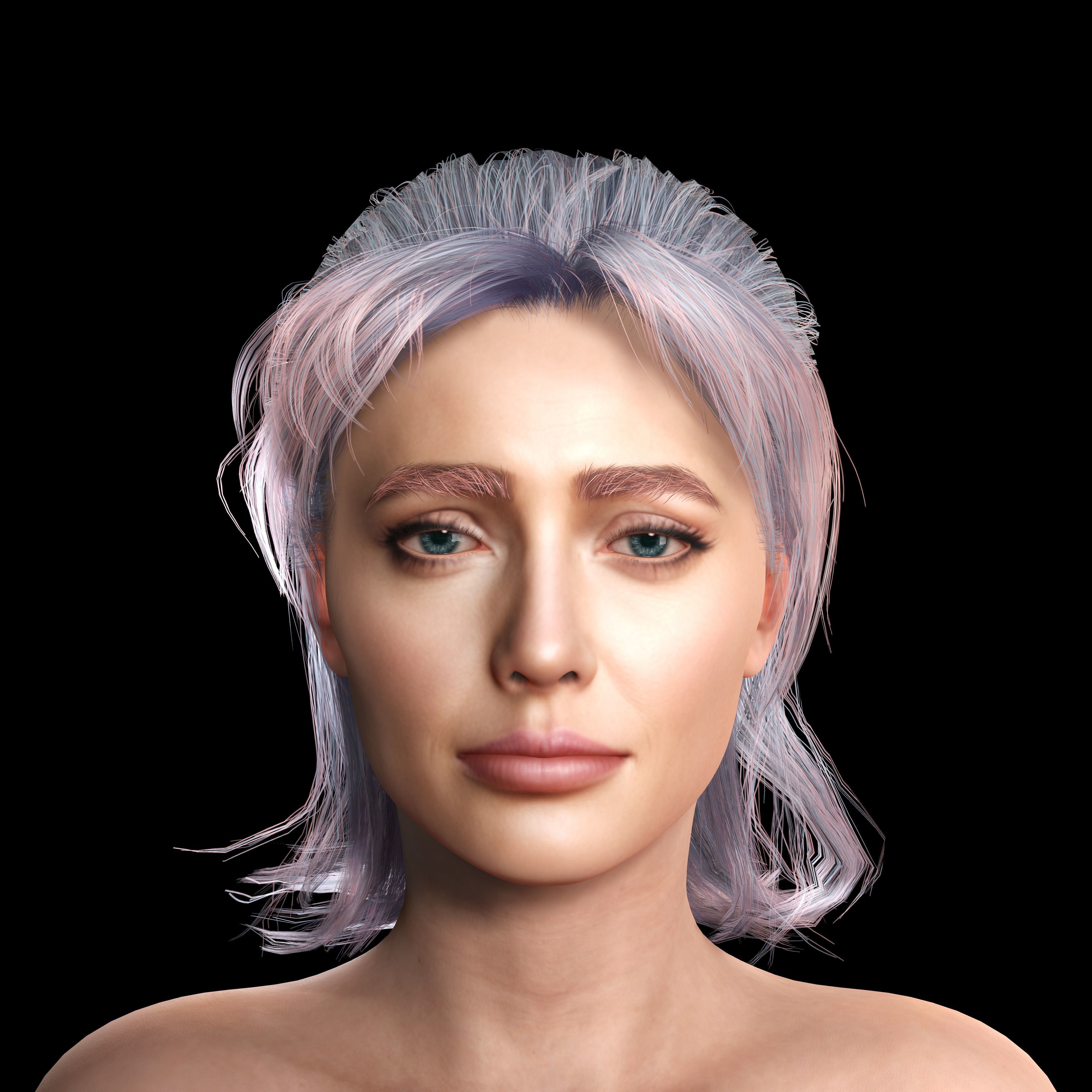 New Angie 3D Rigged model ready for animation 3D model 3D model_17