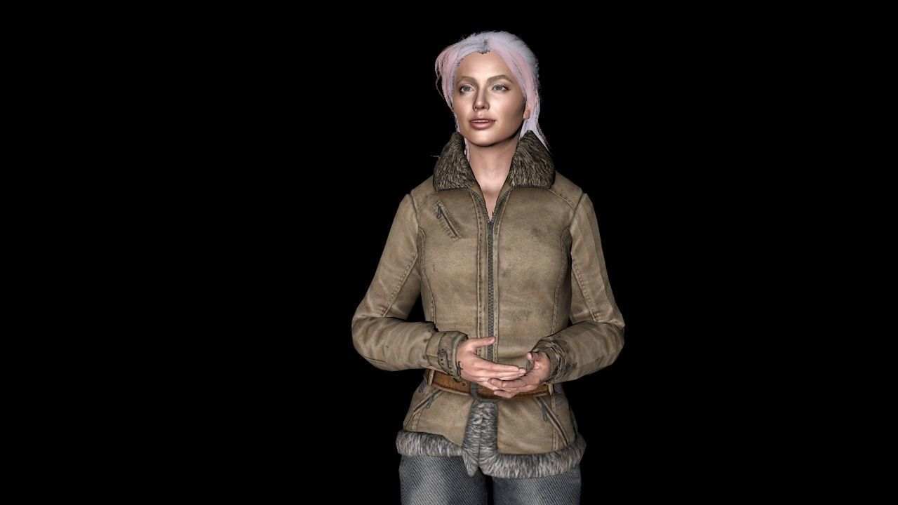 New Angie 3D Rigged model ready for animation 3D model 3D model_4