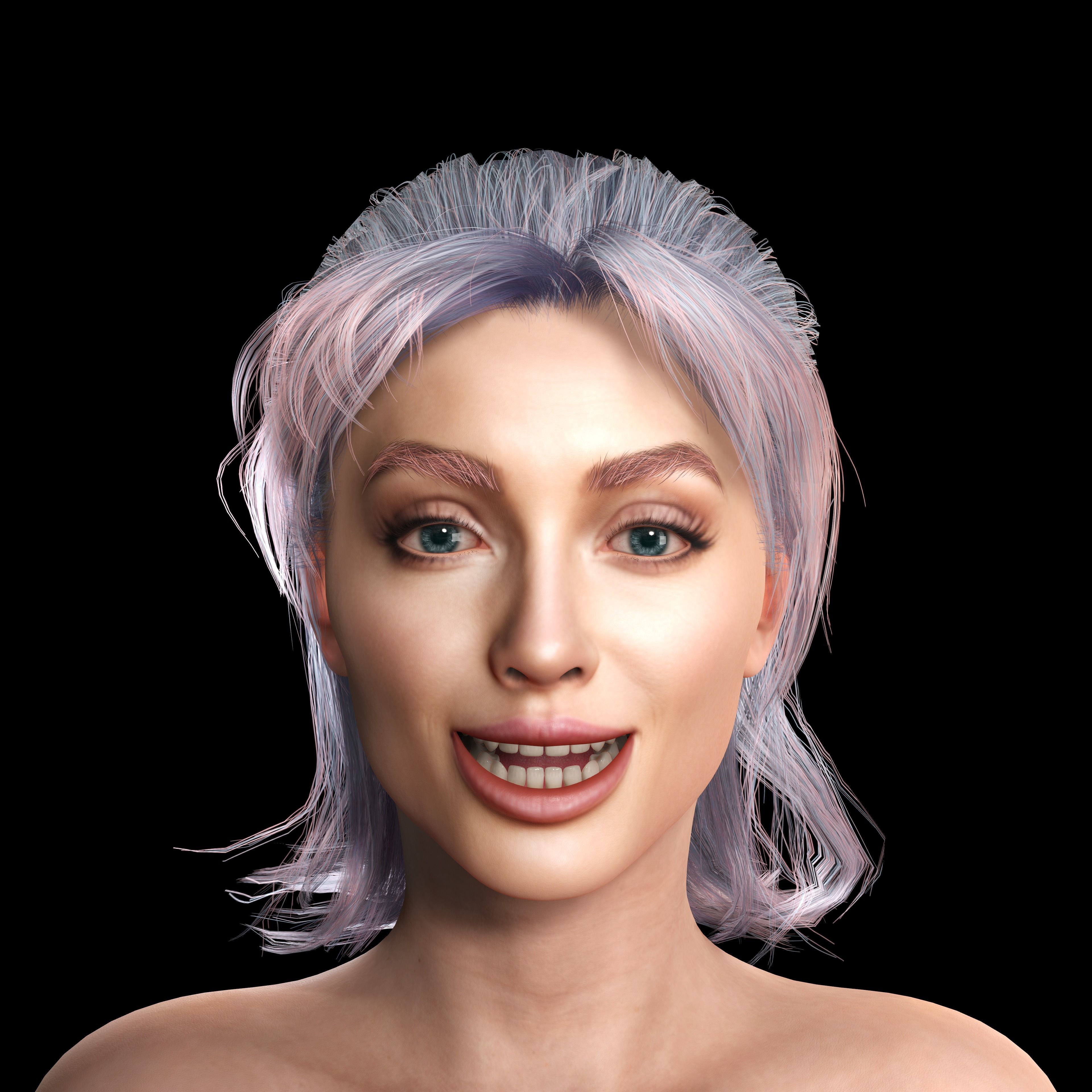 New Angie 3D Rigged model ready for animation 3D model 3D model_9