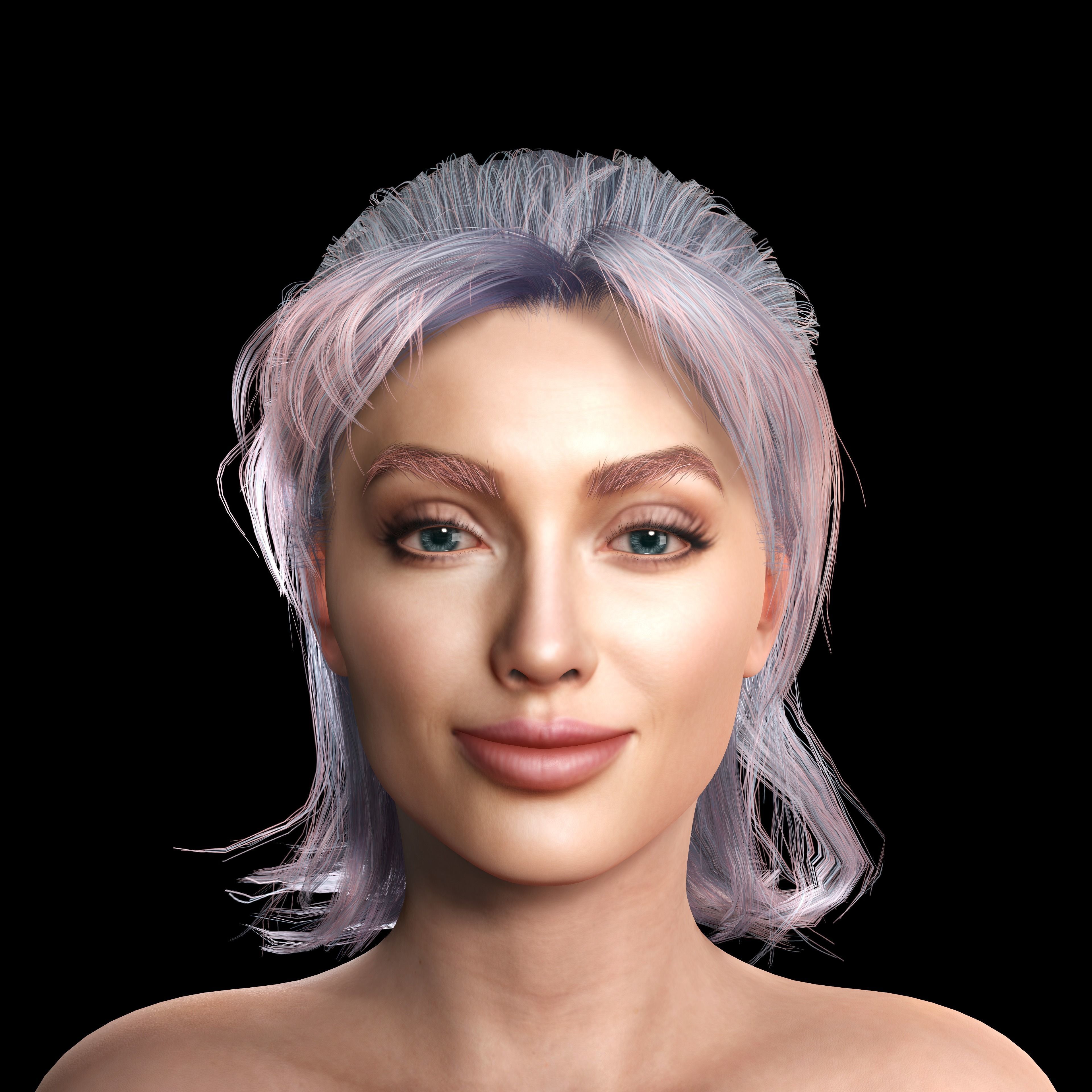 New Angie 3D Rigged model ready for animation 3D model 3D model_15