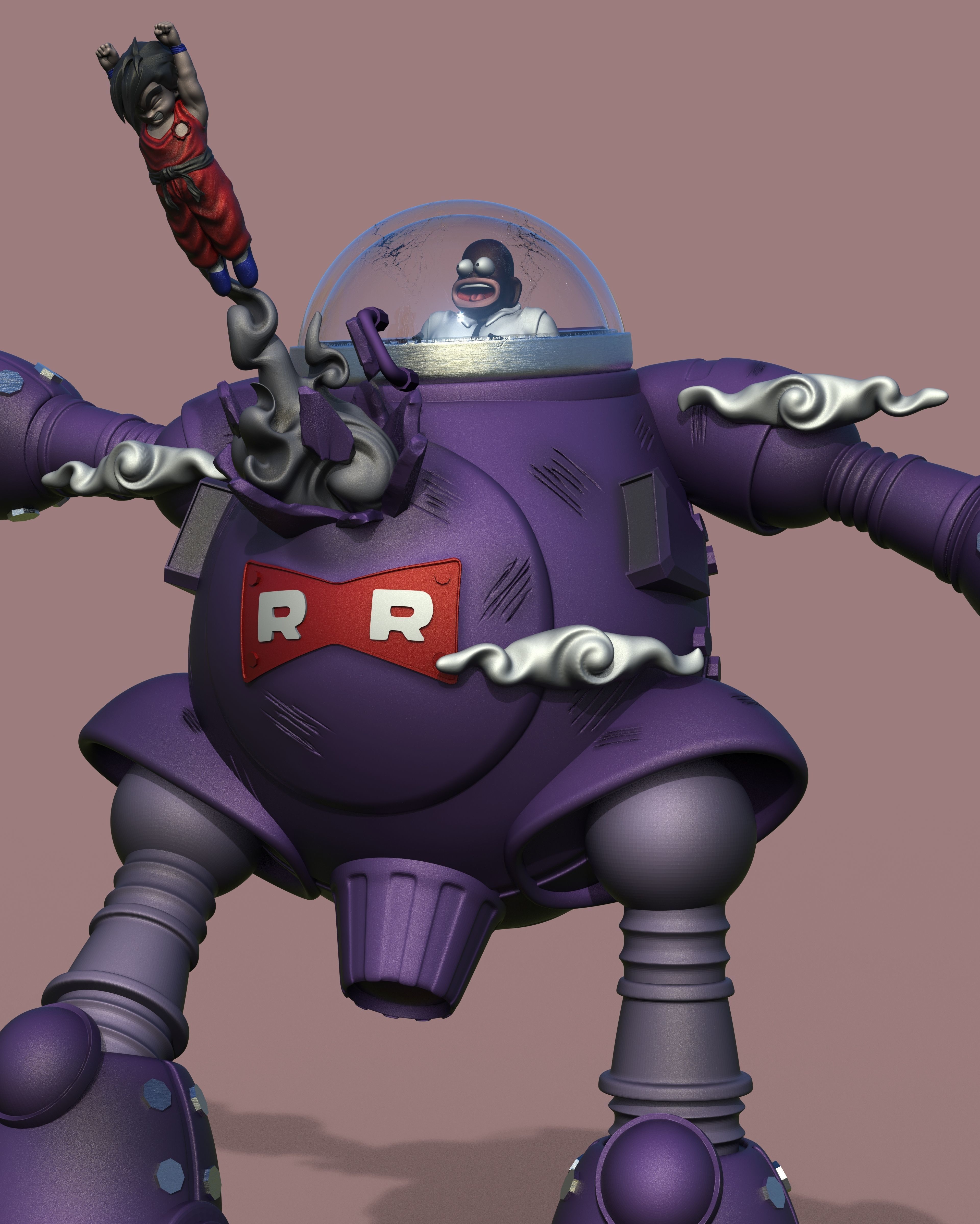 Goku Vs Robot 3D print model_1