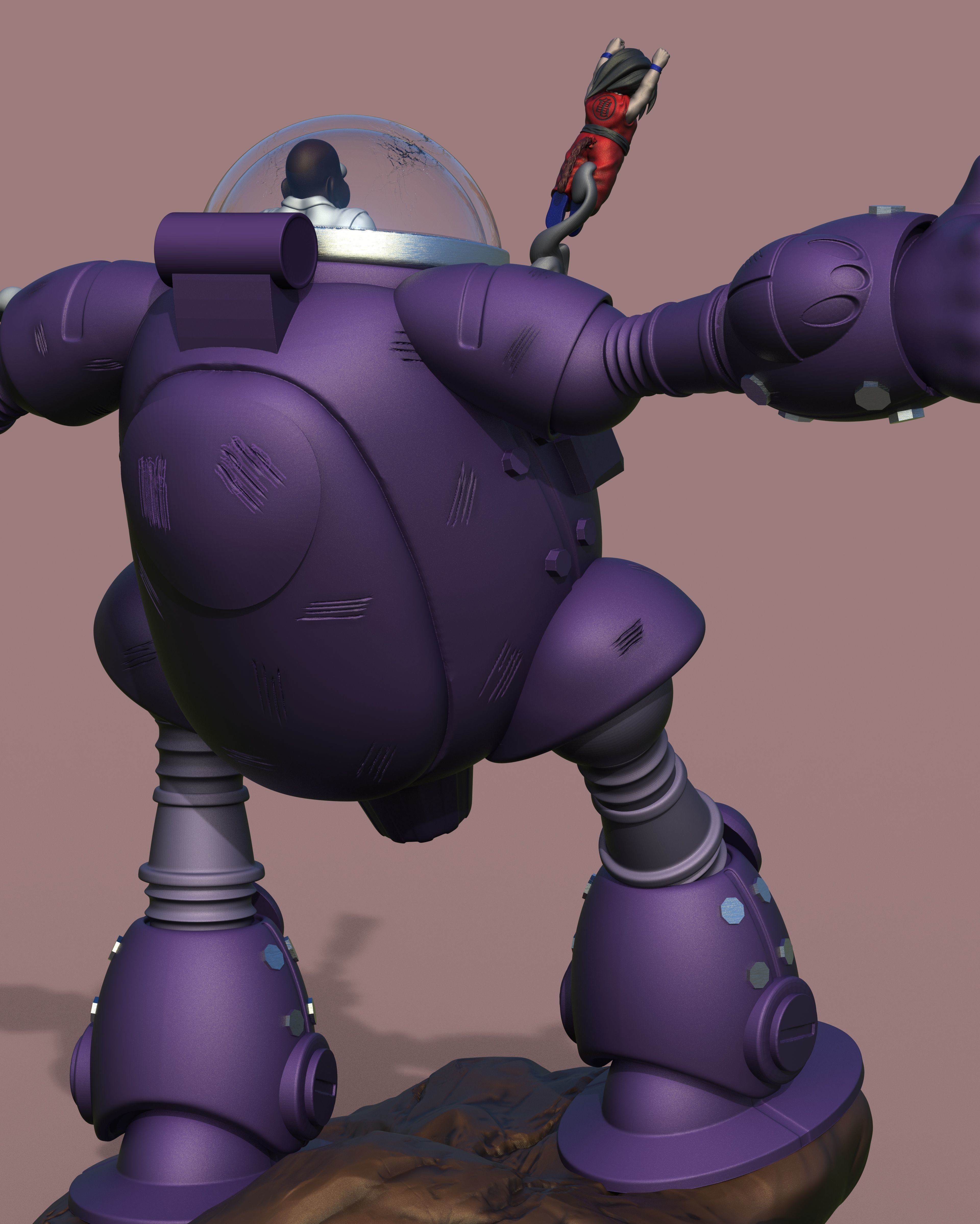 Goku Vs Robot 3D print model_4