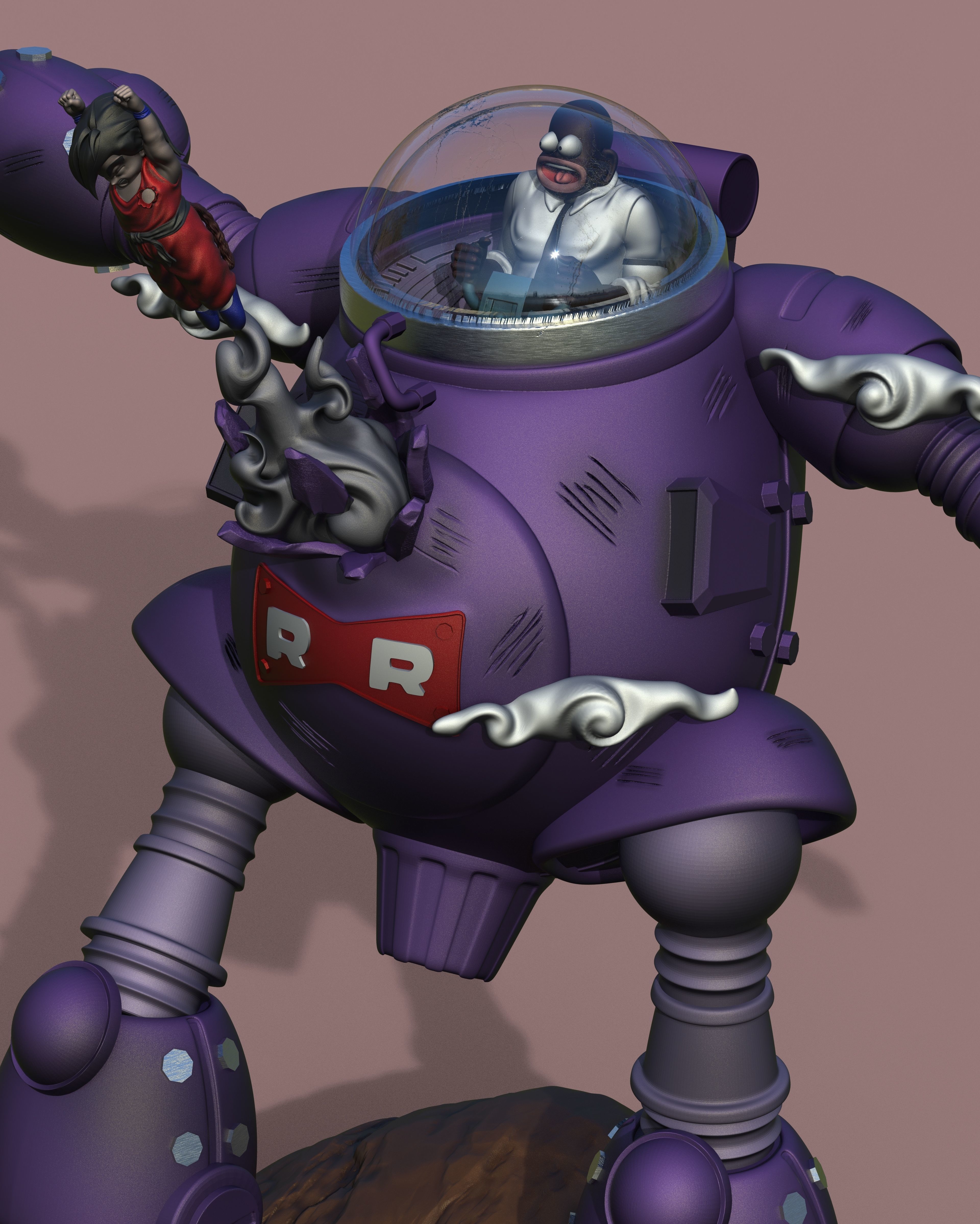 Goku Vs Robot 3D print model_3