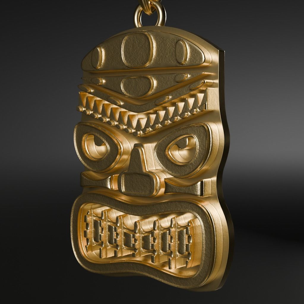 Mask Polynesia symbols - 3D printable model 3D print model_2