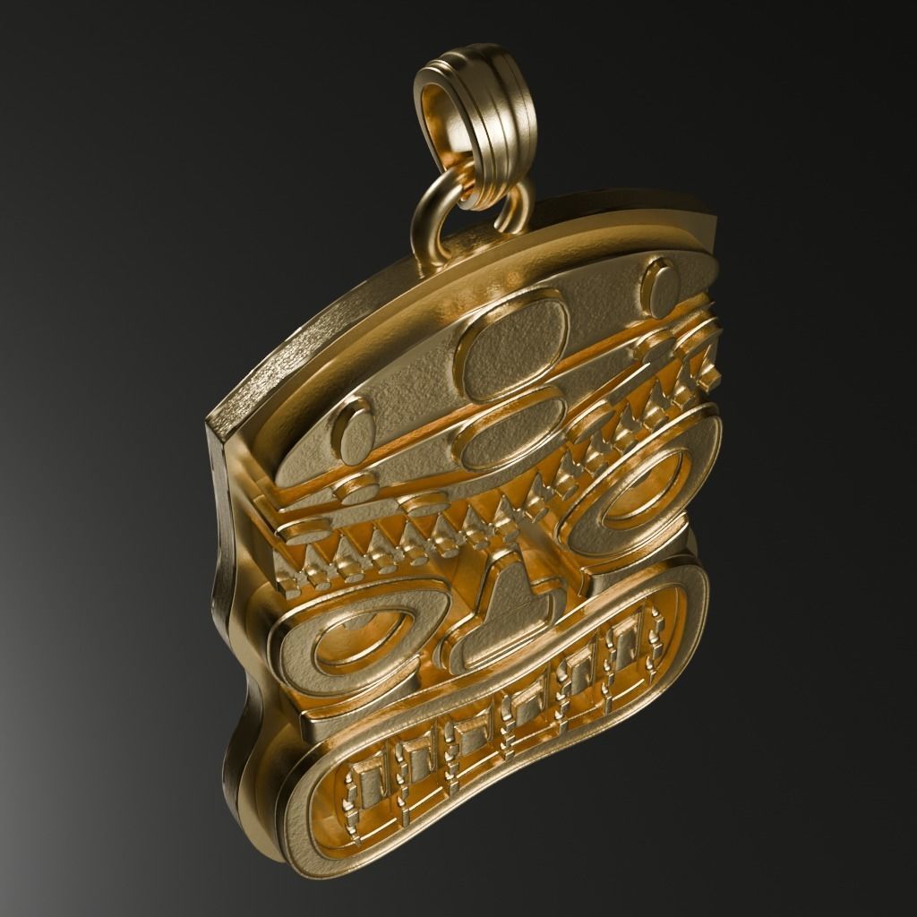 Mask Polynesia symbols - 3D printable model 3D print model_13