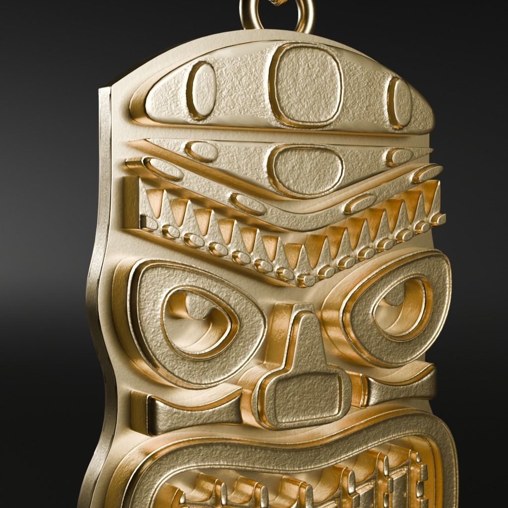 Mask Polynesia symbols - 3D printable model 3D print model_11