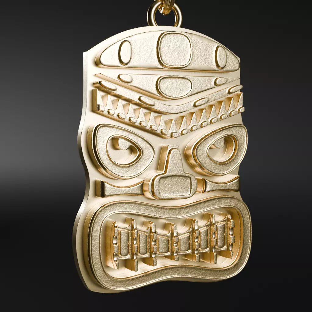 Mask Polynesia symbols - 3D printable model 3D print model_0