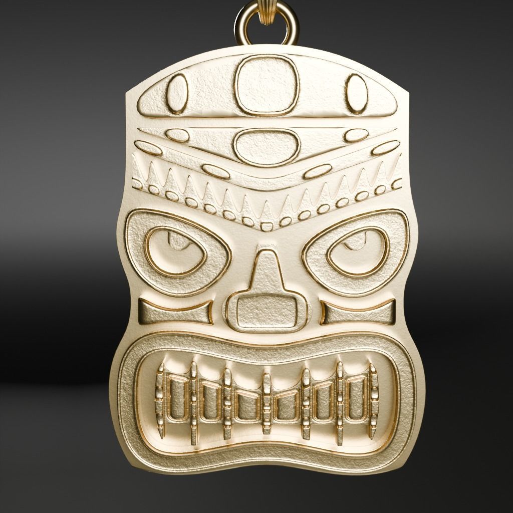 Mask Polynesia symbols - 3D printable model 3D print model_1