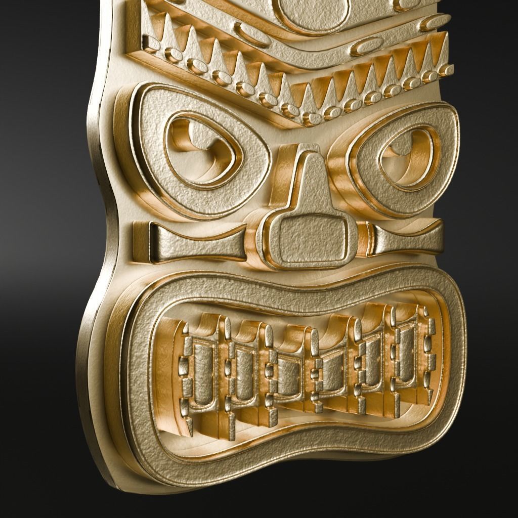 Mask Polynesia symbols - 3D printable model 3D print model_10