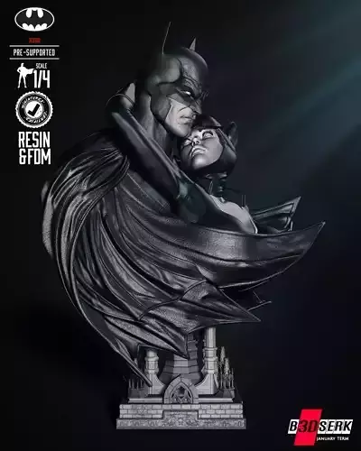 B3DSERK Catwoman and Batman Bust Tested for 3D printing 3D print model