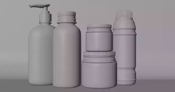 Cosmetic Tube And Serup Bottle For Commercial use 3D model