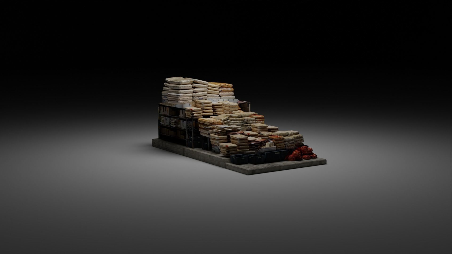 Modular market stands 3D model_6