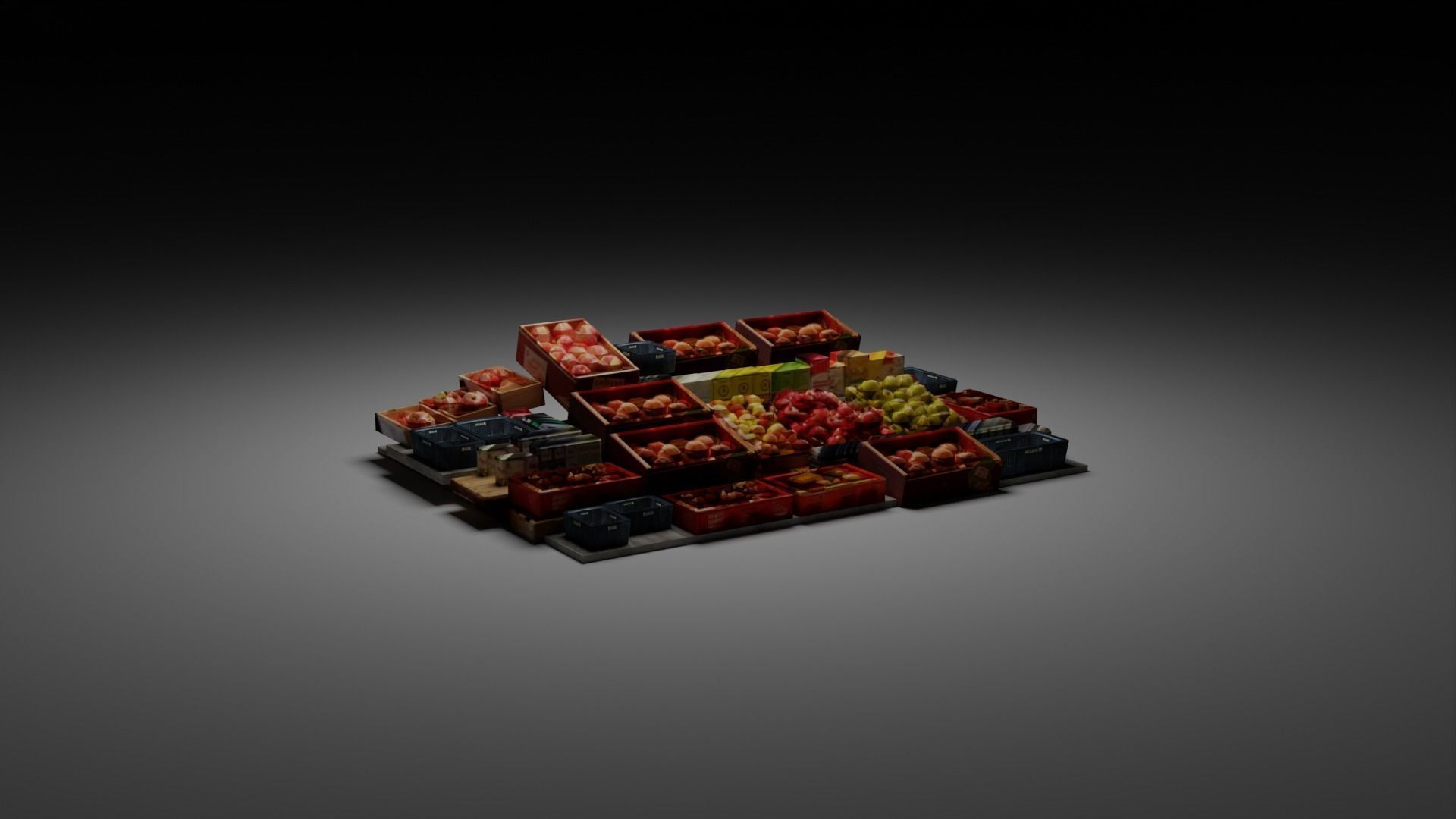 Modular market stands 3D model_7