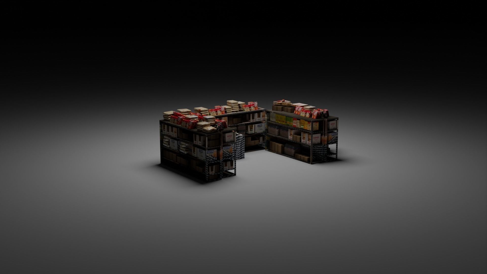 Modular market stands 3D model_3