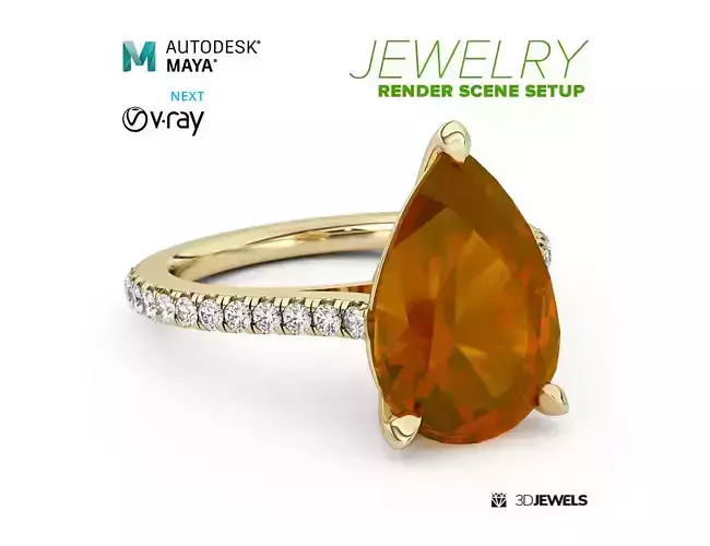 Jewelry Rendering Scene Setup For Maya With V-Ray Next Vol1 3D model