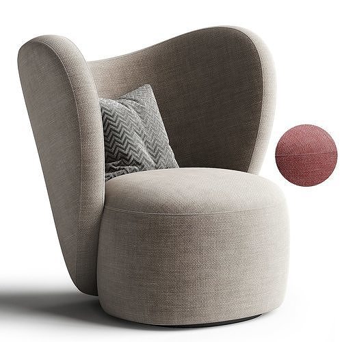LITTLE BIG CHAIR Fabric armchair By NORR11 3D model