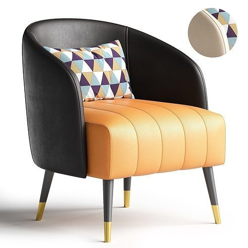 Microfiber Leather Slipper Chair 3D model