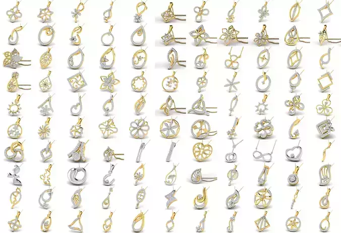 1750 Pcs 3dm File Pendant Pack Jewelry Set Collection Pack