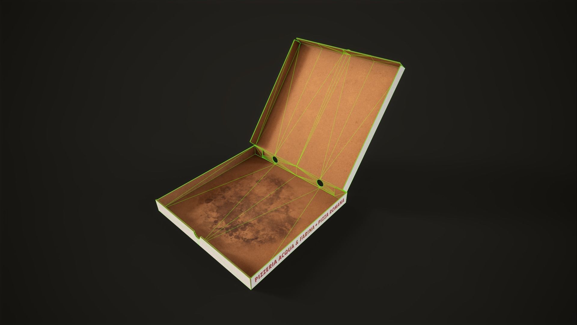 Pizza with box Low-poly 3D model_13