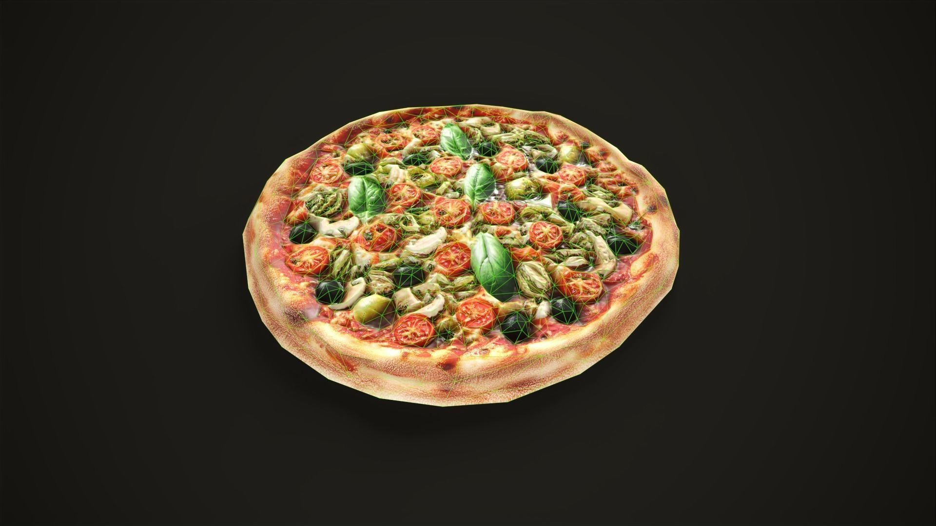 Pizza with box Low-poly 3D model_11